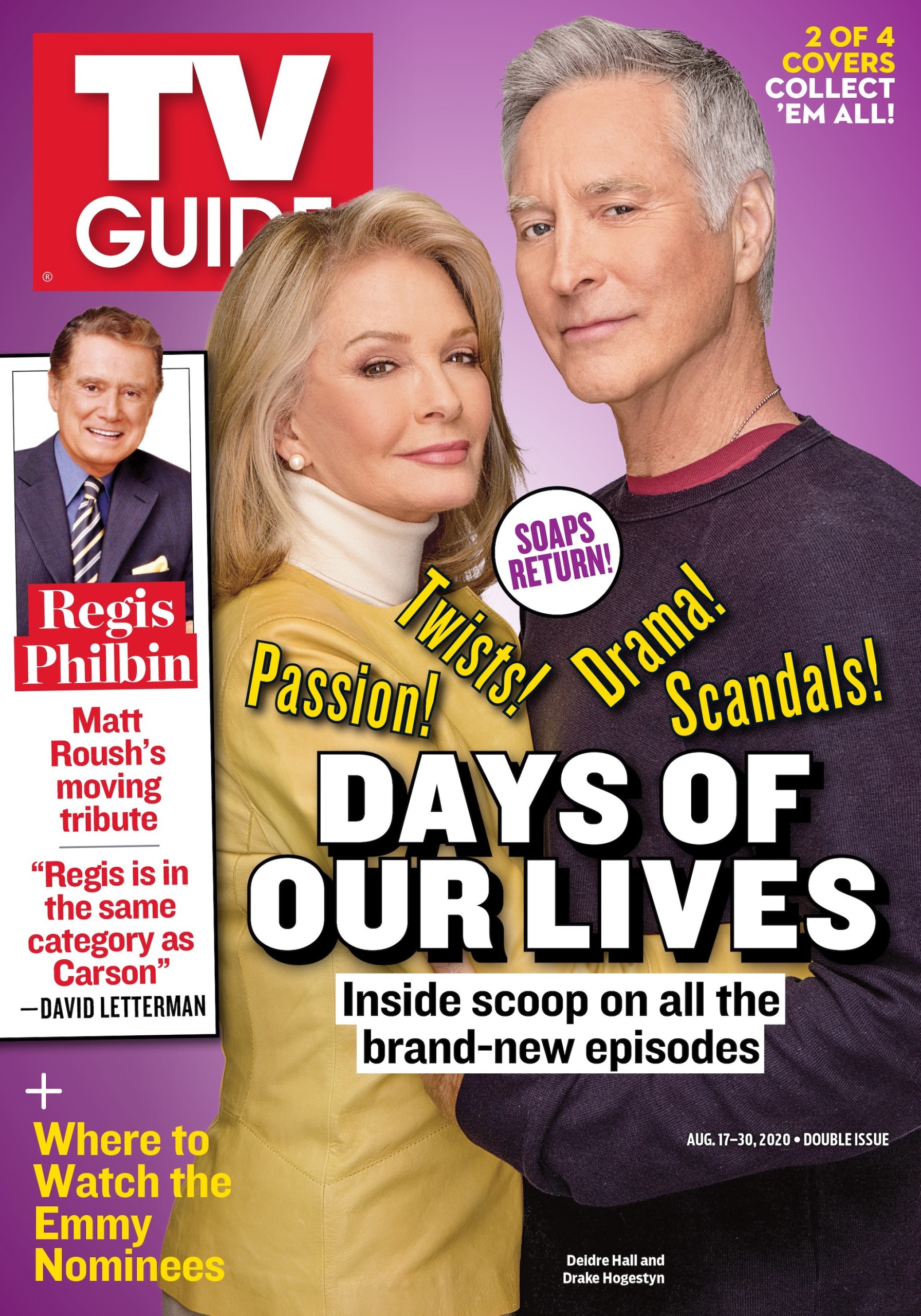 'Days of Our Lives' stars Deidre Hall and Drake Hogestyn on the cover of TV Guide Magazine, August 2020