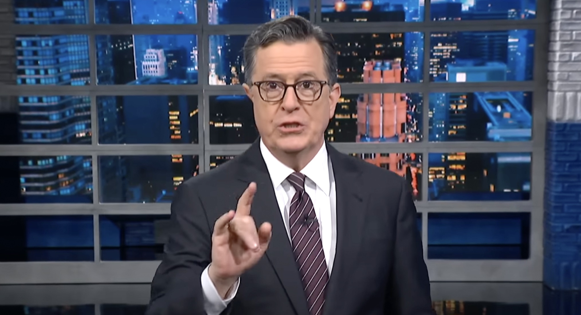 Colbert Reacts to Gaetz Exit & 'Grifter' Trump Guitars on 'Late Show'