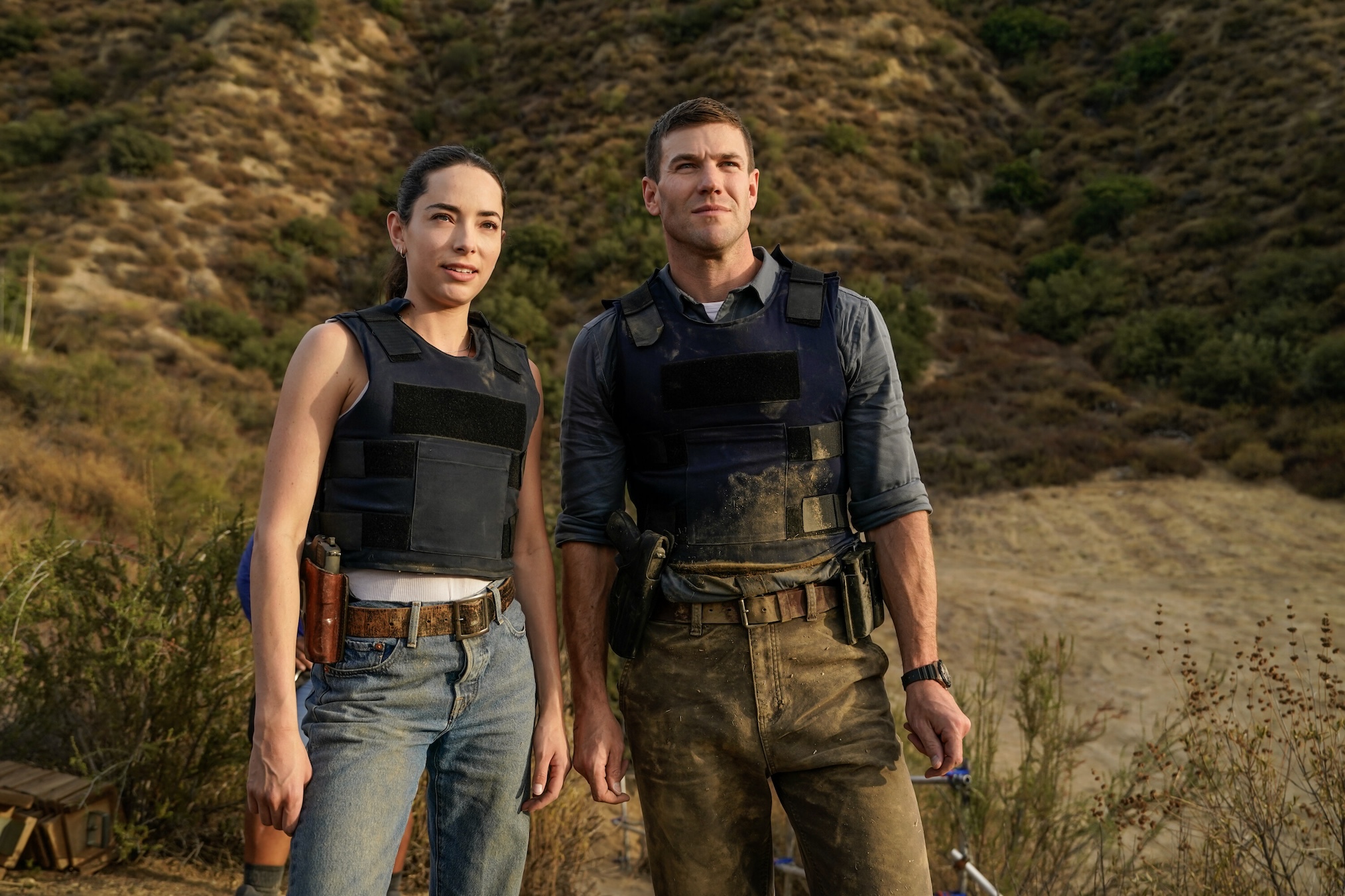 Mariel Molino as Cecilia “Lala” Dominguez and Austin Stowell as Leroy Jethro Gibbs — 'NCIS: Origins' Season 1 Episode 9 