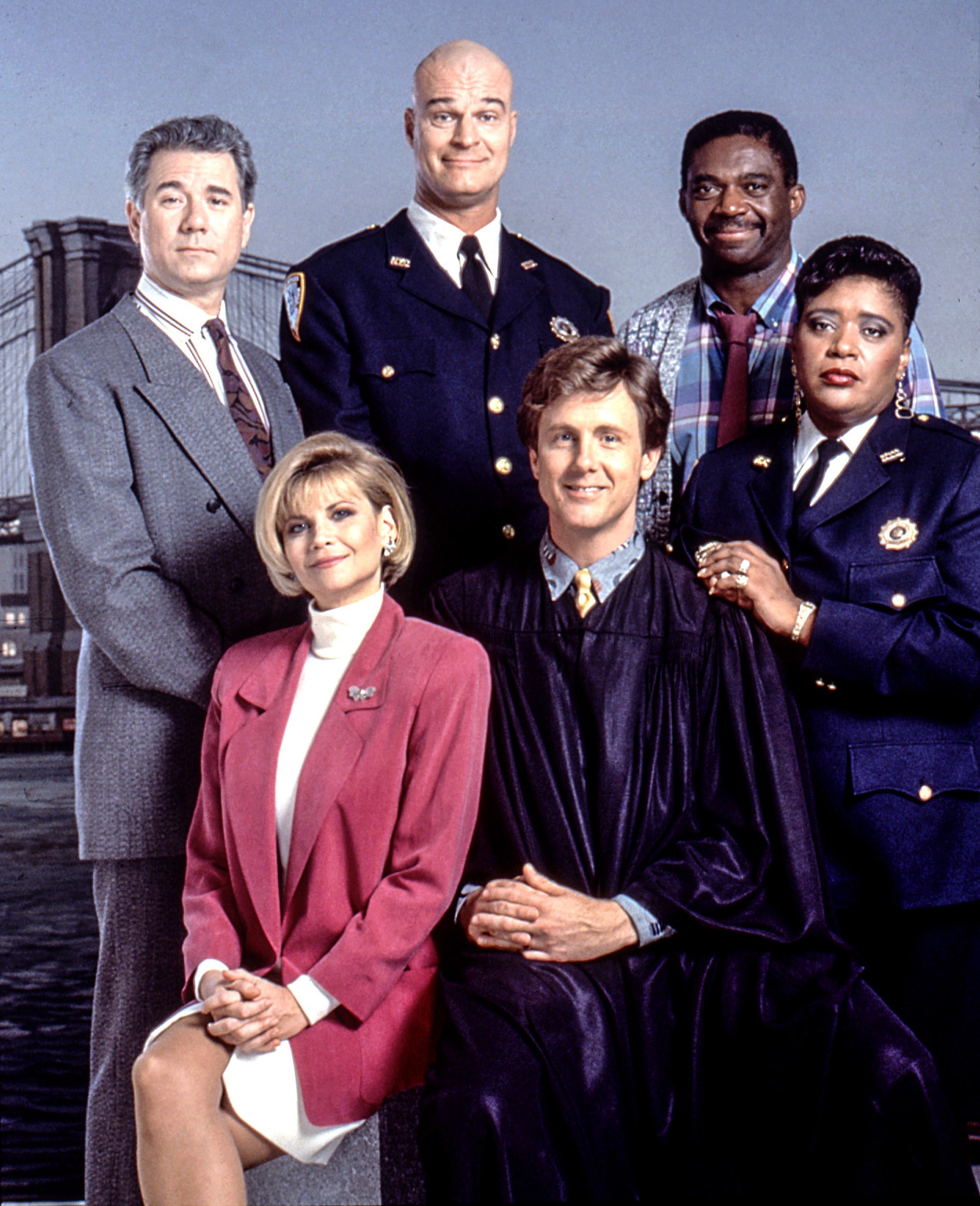 John Larroquette, Markie Post, Richard Moll, Harry Anderson, Charles Robinson, Marsha Warfield in 'Night Court'