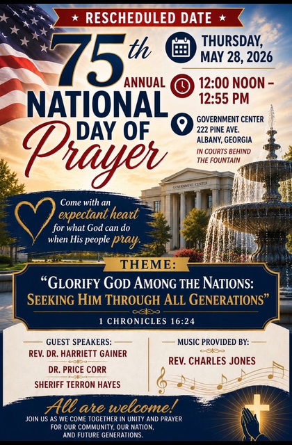 National Day of Prayer rescheduled for May 28 – Albany Herald