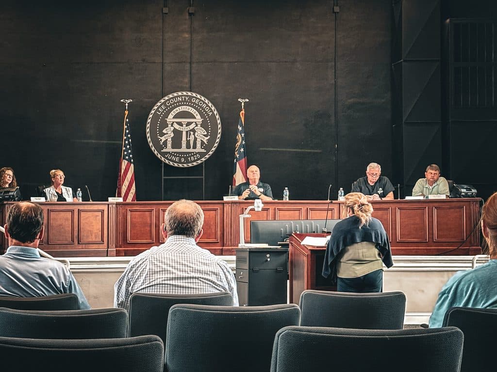 Lee County Hospital Authority members at the Sept. 22 TEFRA hearing in Leesburg, Georgia